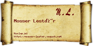 Mosser Lestár névjegykártya